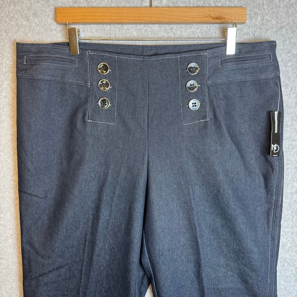 New Directions Dress Pants Trousers Womens Sz 16 Pinup Wide Leg Dark Wash Career - Picture 4 of 12